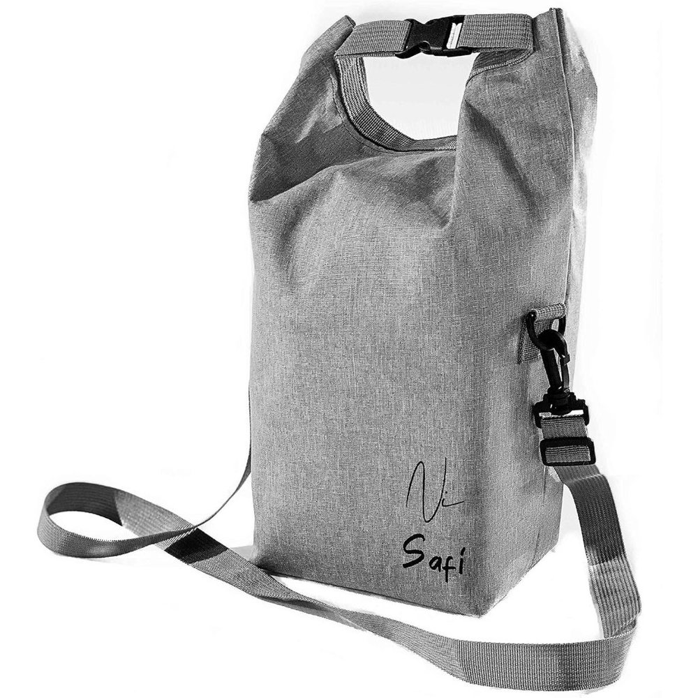 Insulated Tote Bag Durable Reusable Lunch Bag Snack Bag Grey Waterproof Foldable